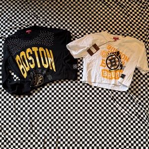 Mitchell & Ness Boston Bruins Crop Tops